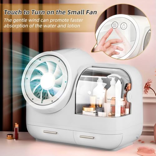 Makeup Organizer with LED Light and Mirror, Desktop Storage Box with Drawers A701