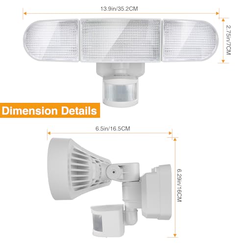 Outdoor LED Flood Light, Motion Sensor, 1800LM, IP65 Waterproof, Battery Operated W165099