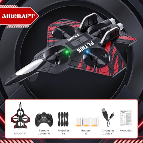 RC Airplane Fighter Jet Toy with Auto Hover and LED Lights I218872