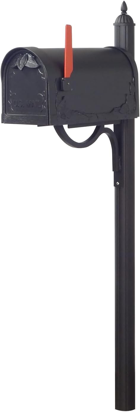 Floral Curbside Mailbox with Locking Insert and Post F54305