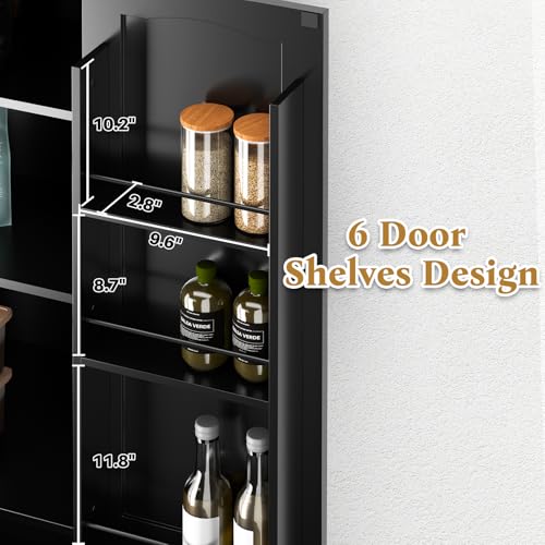 Kitchen Pantry Cabinet with 4 Doors and 1 Drawer, Freestanding Storage Cupboard L190261