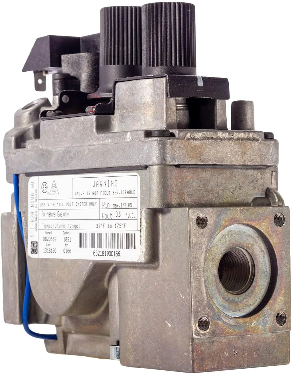 Natural Gas Replacement Millivolt Gas Valve for Fireplaces, Stoves, and Gas Logs E752749