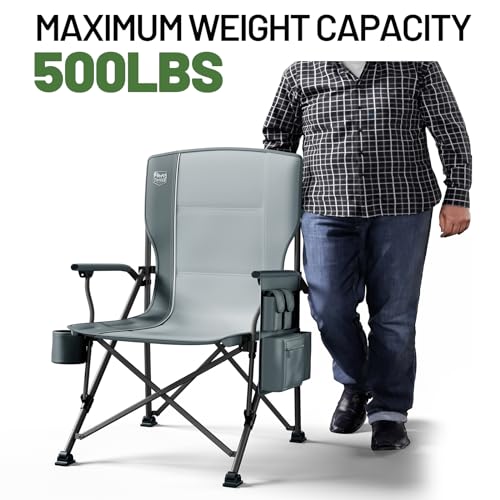Oversized Folding Camping Chair High Back Heavy Duty for Adults with Cup Holder K6105