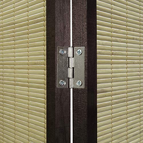 4-Panel Folding Bamboo Room Divider with Cherry Blossom Scene B61114