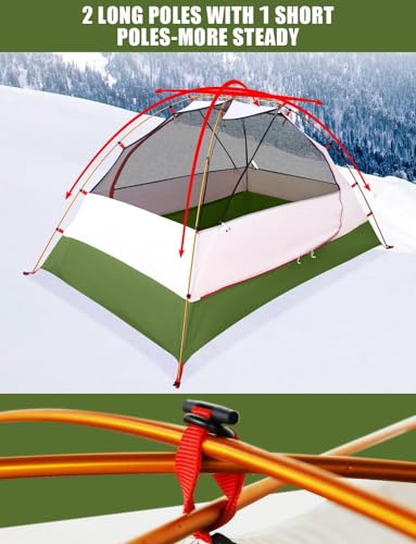 4 Season Backpacking Tent 2 Person Ultralight Waterproof Double Layer T594040