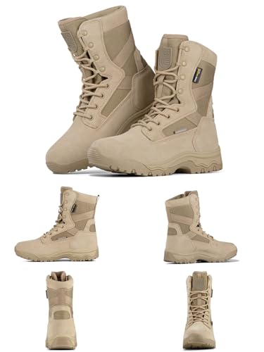 Men's Tactical Boots 8 Inches Lightweight Suede Leather Military Work Boot J951812
