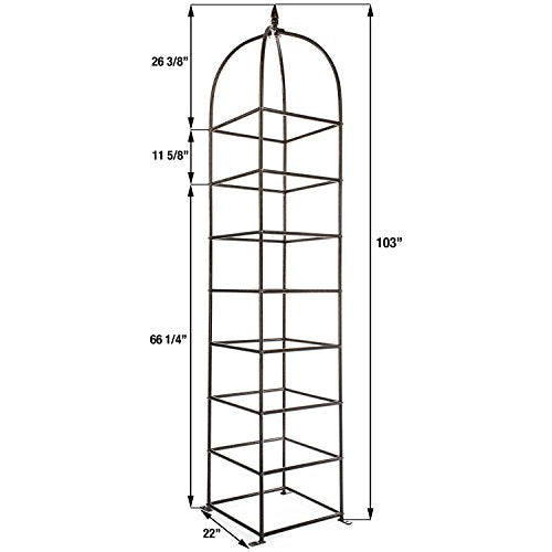 Trellis Obelisk for Climbing Plants, Weather Resistant Iron and Metal E70477