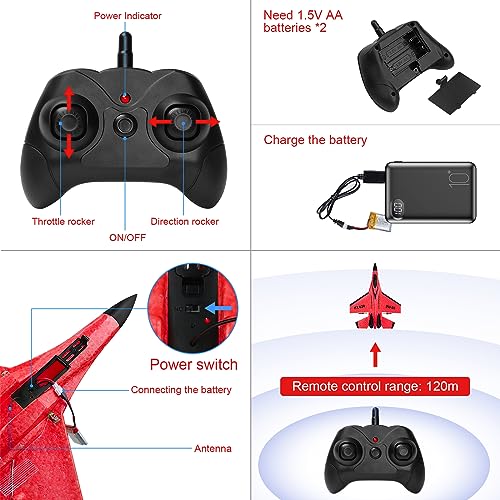 RC Airplane 2.4GHz Ready to Fly with Night Lights USB Charging R21201
