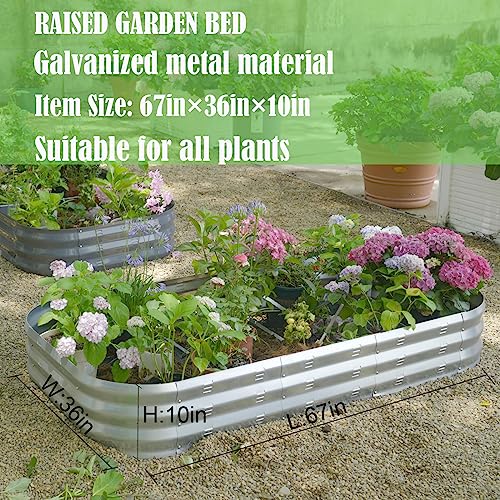 Galvanized Raised Garden Bed Kit, Large Metal Planter Box for Vegetables C7844