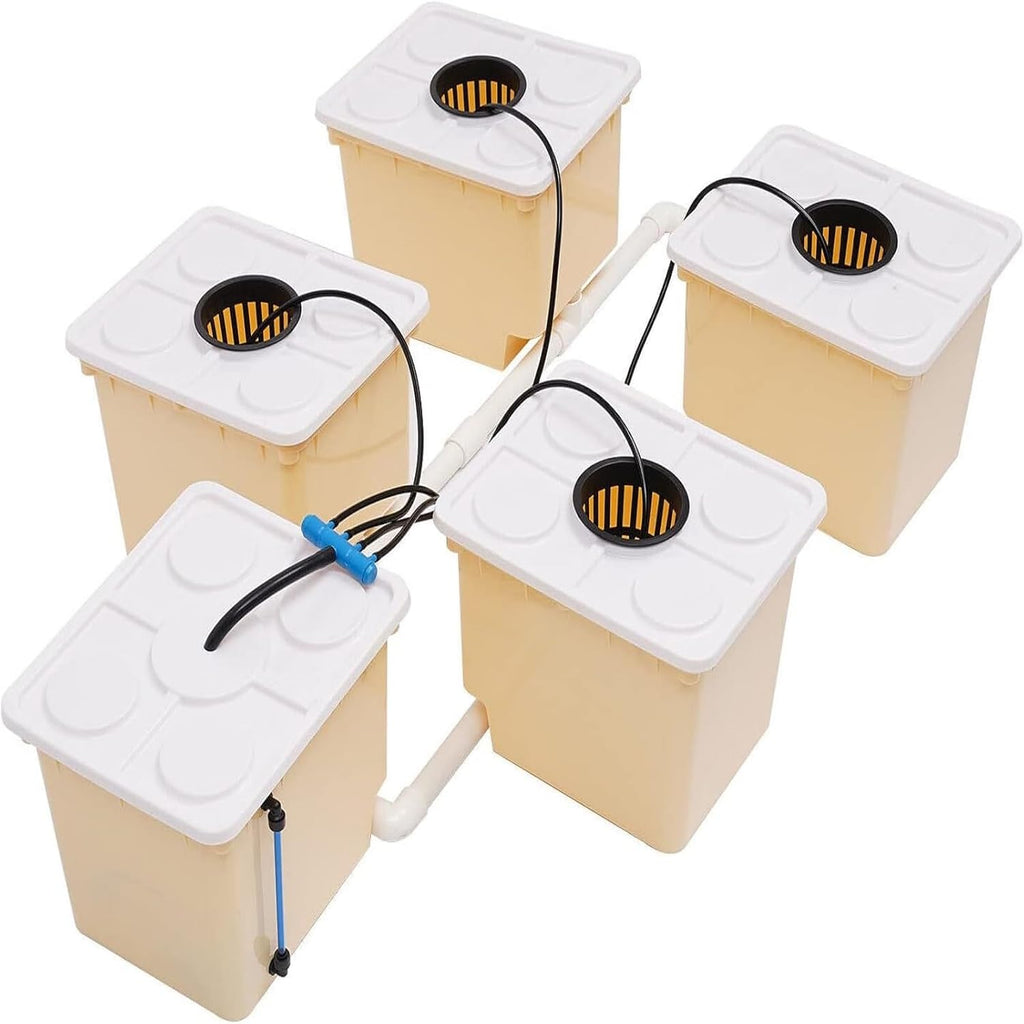 Hydroponics System, 2.91 Gallon Deep Water Culture Growing Kit with 5 Buckets C164223