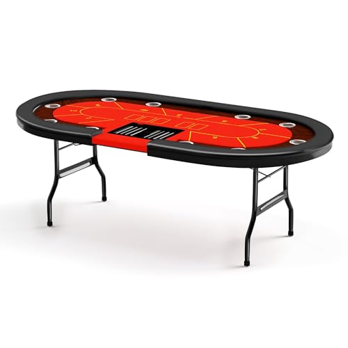 Foldable Blackjack Poker Table with Cup Holders G3690