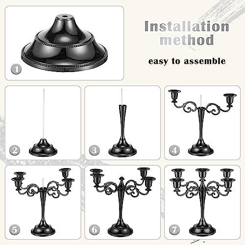 Metal Candelabra Candlestick Holders 10.24 Inch Tall Gothic Candle Holder for Home Wedding Church Halloween Party D23721