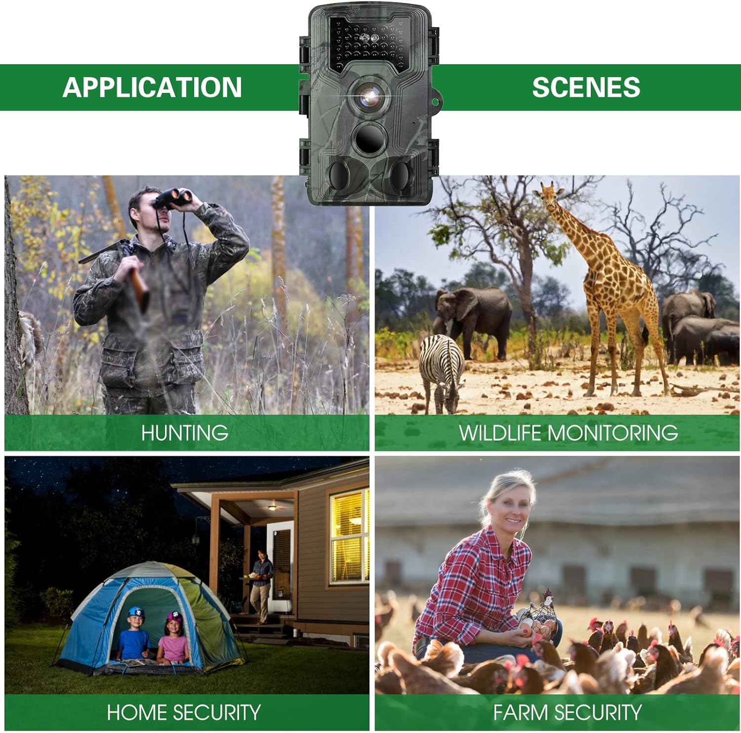 36MP 1080P Trail Camera with Night Vision and Motion Activation U53280