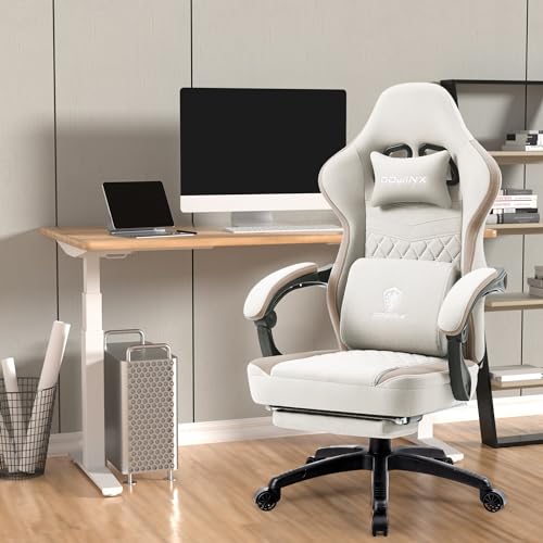 Gaming Chair with Breathable Fabric, Pocket Spring Cushion and Footrest H620