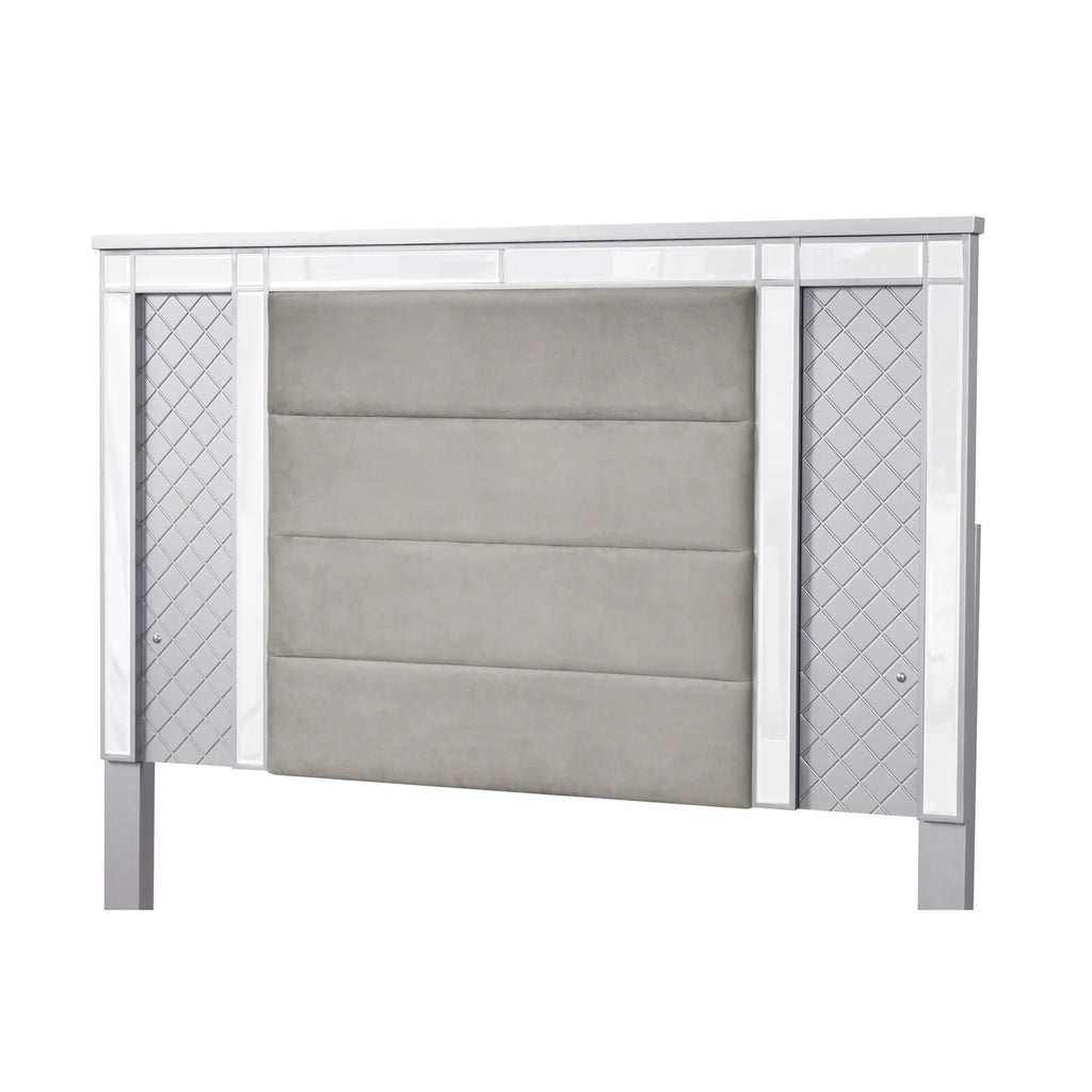 King Bed Silver Champagne with Mirror C721