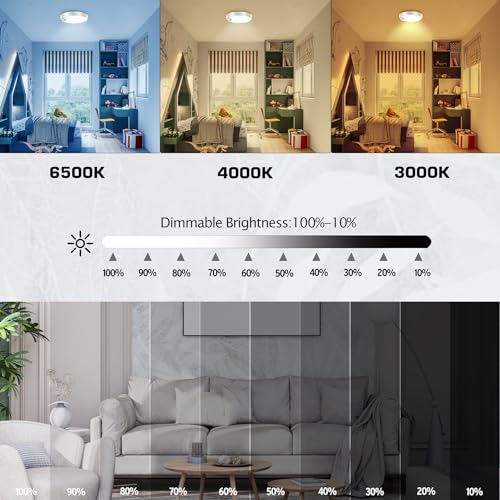 Motion Sensor Ceiling Light with Remote, Wireless Battery Operated LED E79120