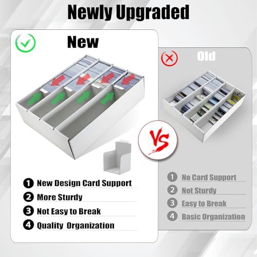 Card Storage Box, 5 Pack 3200 Count with Dividers for Trading Cards I875