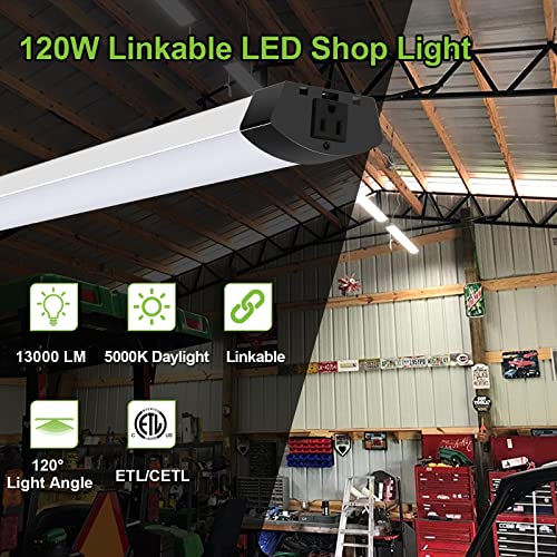 4FT 120W LED Shop Light Linkable, 5000K, 2 Pack E2458