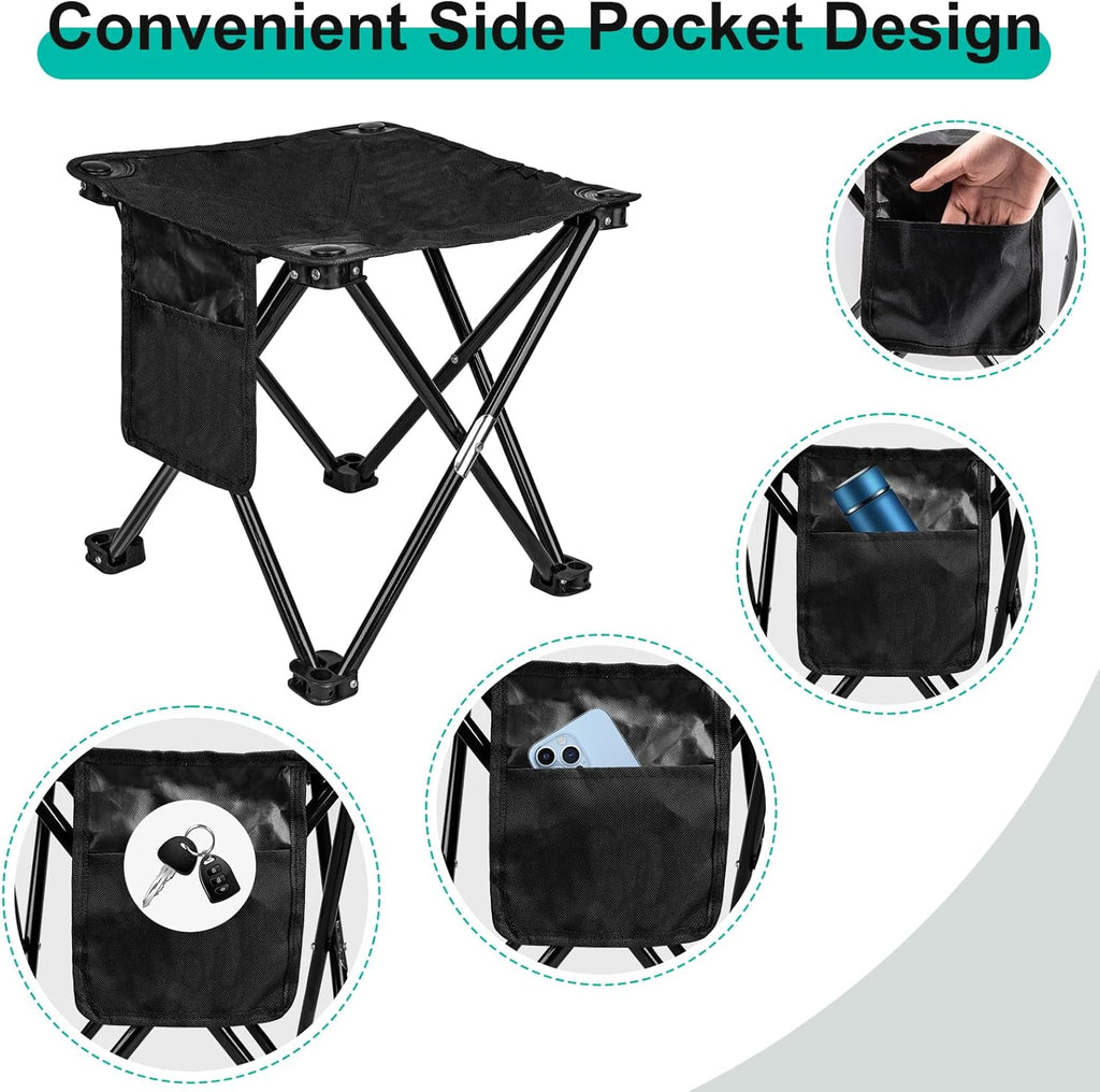 Folding Camping Stool with Side Pocket and Storage Bag O8081