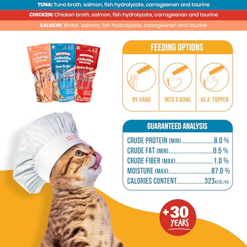 Lickable Cat Treats Variety Pack, Salmon Tuna & Chicken, Grain-Free E42490