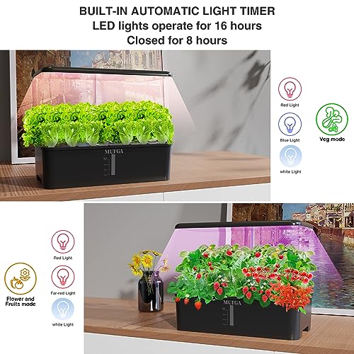 Hydroponics Growing System with LED Grow Light, 18 Pods Indoor Herb Garden D15537