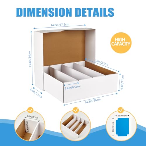 Cardboard Card Storage Boxes 3120 Count with Dividers R34233