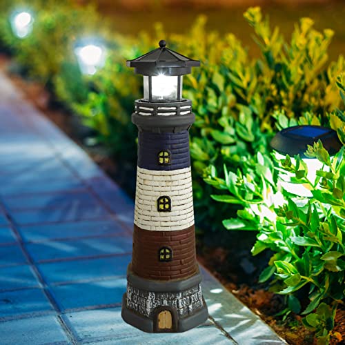 Solar Rotating Lighthouse Outdoor Garden Decor Lantern R852