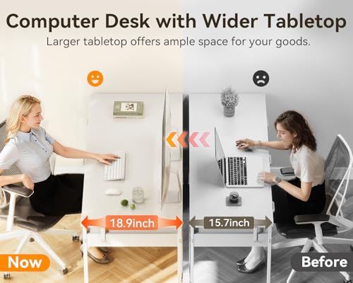 Computer Desk with 6 Drawers, 40 Inch Small Desk with Storage L2851