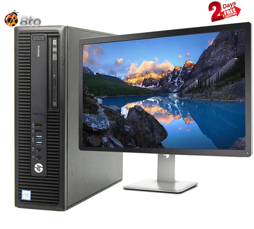 Restored HP Prodesk 600 G2 SFF Desktop Computer Core i56th, 16GB Ram, 1TB HDD, New 24"LCD, Keyboard & Mouse, WiFi, Bluetooth, Win10 Pro (Refurbished)