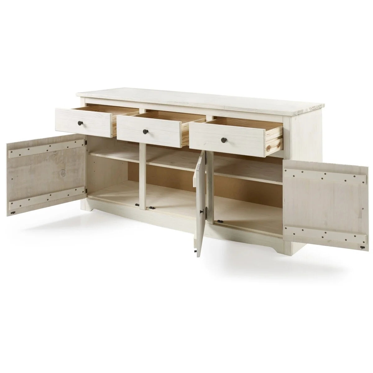 White Distressed Wood Buffet Sideboard K52875