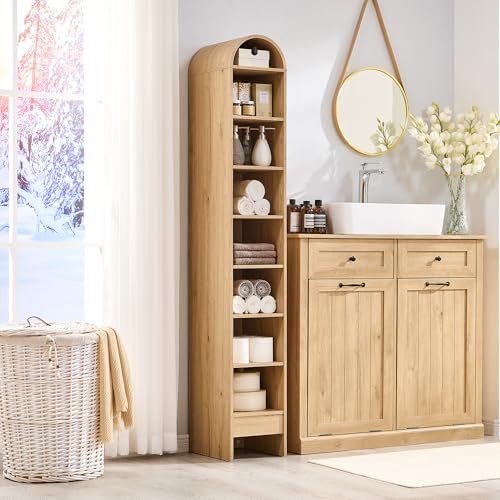 Arched Bookshelf, 7-Tier Bookcase with Adjustable Shelves A456