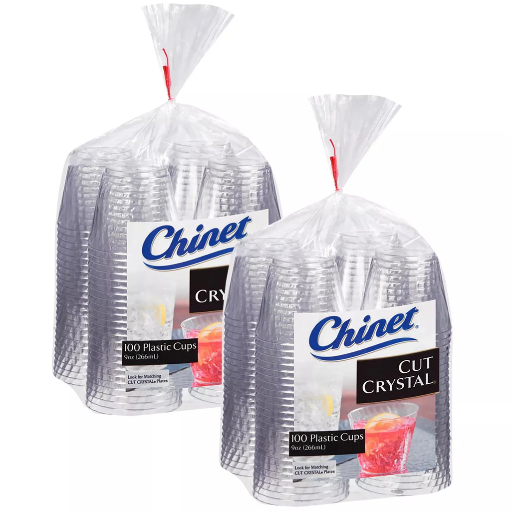 Chinet Cut Crystal 9 oz. Cup (2 sets of 100 each, total of 200 ct.)