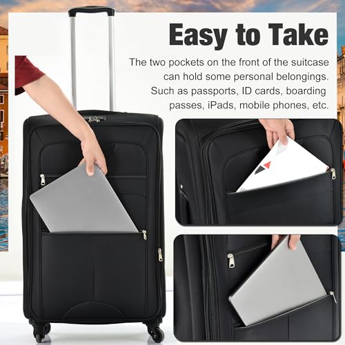 Softside 3-Piece Expandable Luggage Set with TSA Lock Spinner Wheels S375
