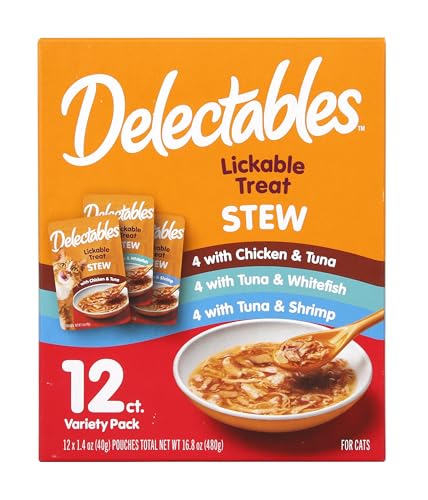 Lickable Wet Cat Treats for Adult & Senior Cats, Variety Pack, 30 Count C7744
