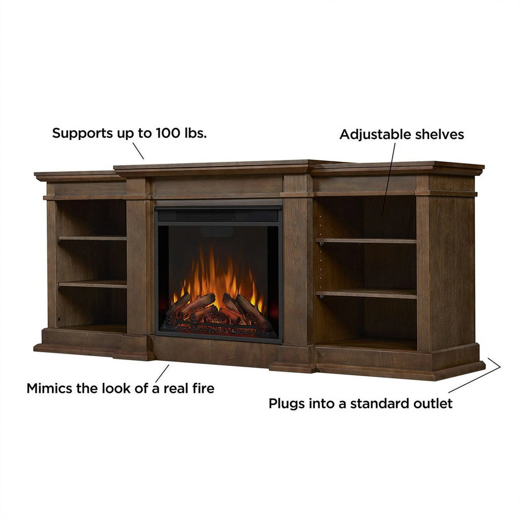 Electric Fireplace TV Stand in Heritage Oak S43954
