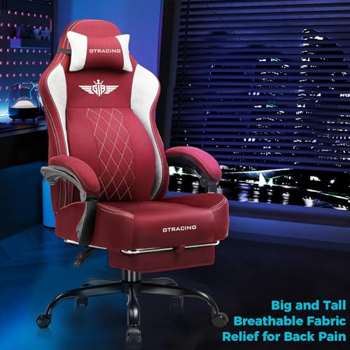Big and Tall Gaming Chair with Breathable Fabric and Lumbar Support U62154