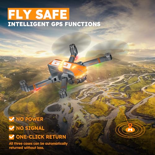 4K Camera GPS Drone for Adults, Brushless Motor, Foldable RC Quadcopter M463380
