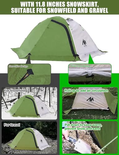 4 Season Backpacking Tent 2 Person Ultralight Waterproof Double Layer T594040