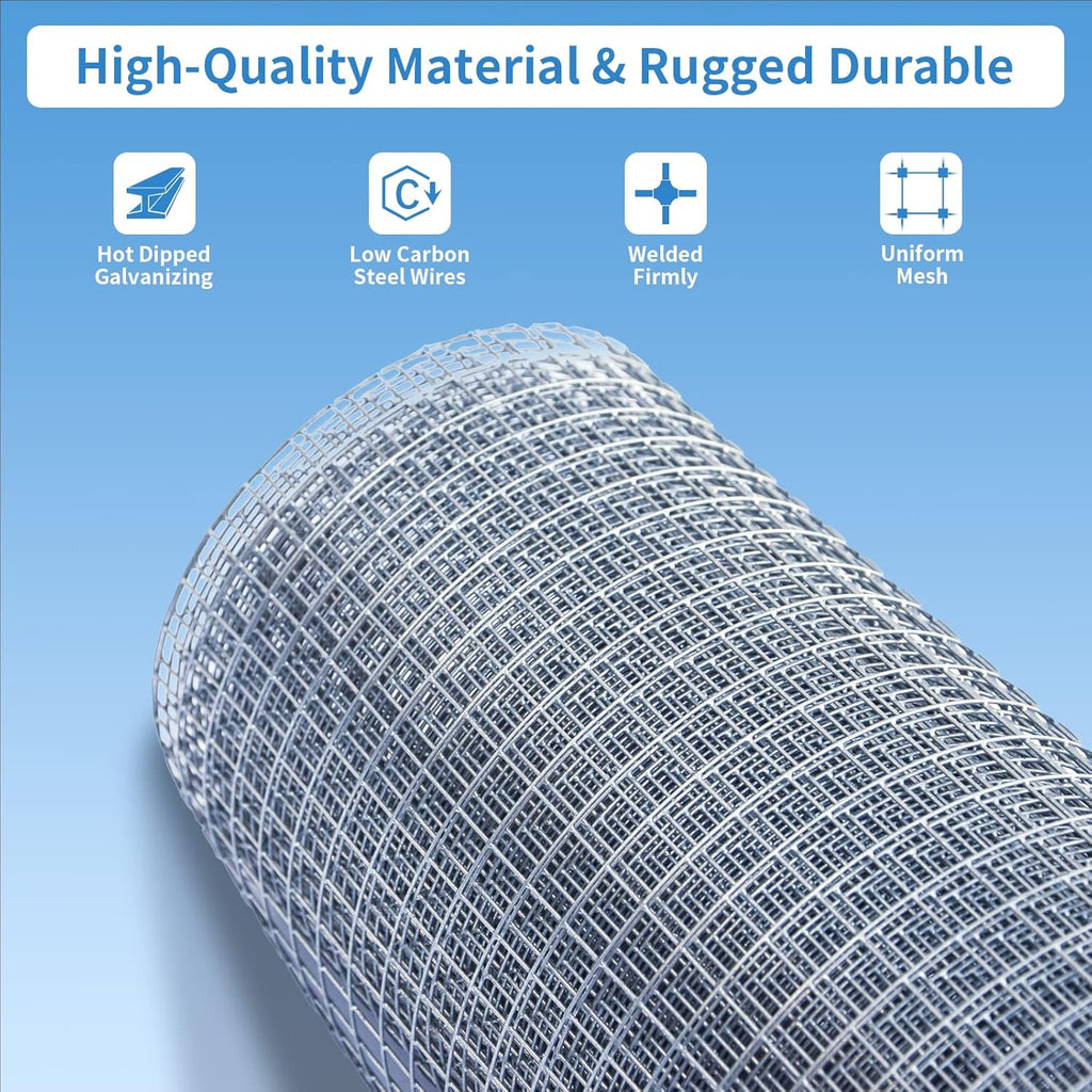 1/2in 23 Gauge Hardware Cloth 60in x 100ft Galvanized Mesh Roll M4582