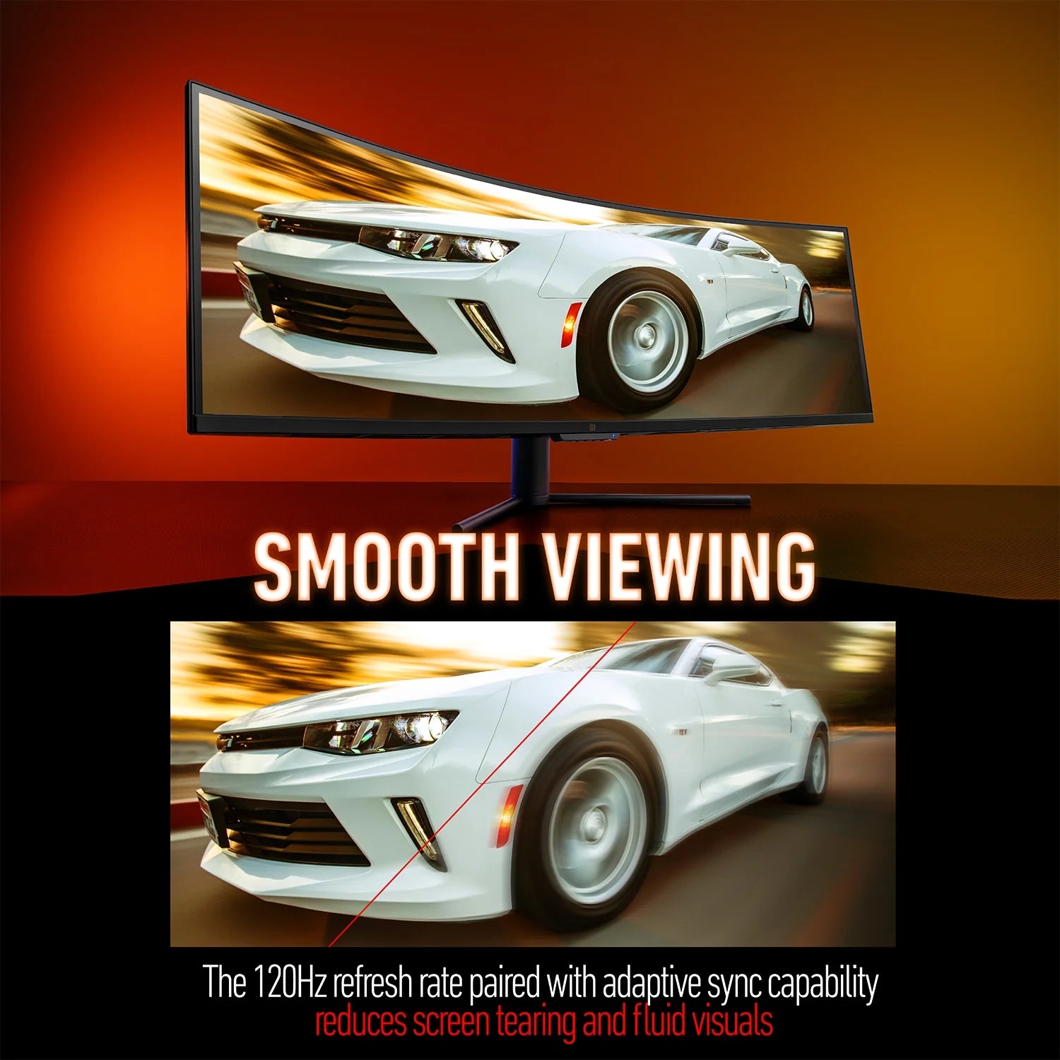 49" Curved Ultrawide 5K Gaming Monitor, 32:9, 120 Hz, Adjustable H16120