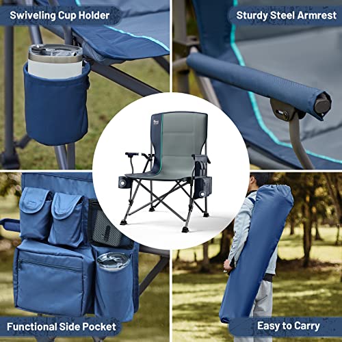 Oversized Folding Camping Chair High Back Heavy Duty for Adults with Cup Holder K6105