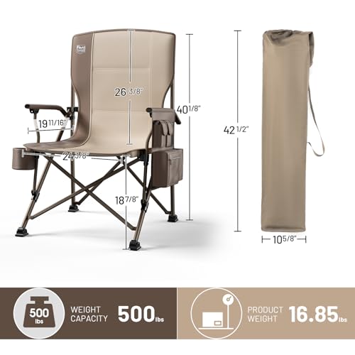 Oversized Folding Camping Chair High Back Heavy Duty for Adults with Cup Holder K6105