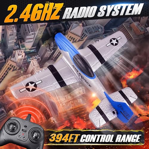 RC Plane with 6-Axis Gyro, Remote Control Airplane for Kids with LED Lights C43026