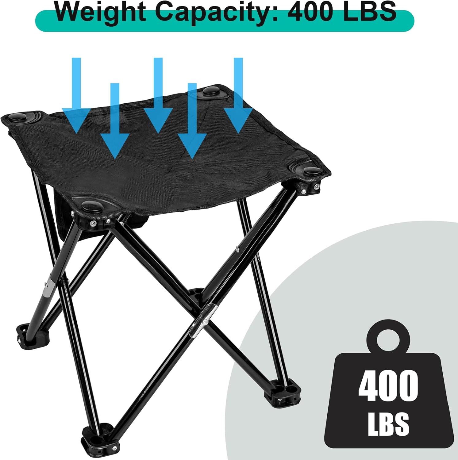 Folding Camping Stool with Side Pocket and Storage Bag O8081