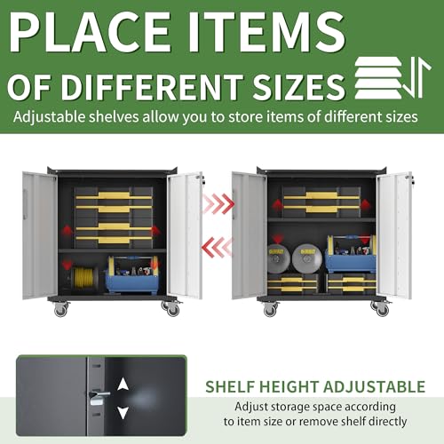Rolling Tool Storage Cabinet with 4 Drawer and Locking Door U282375