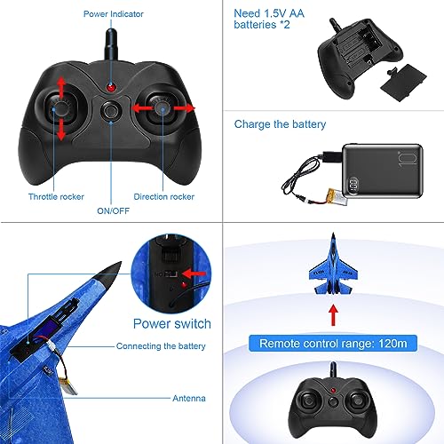 RC Airplane 2.4GHz Ready to Fly with Night Lights USB Charging R21201