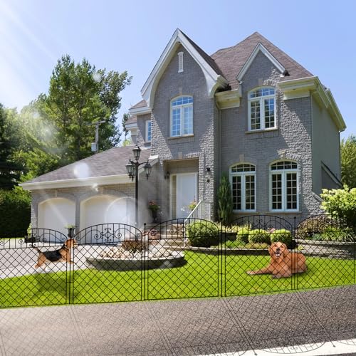 Metal Garden Fence Border for Yard, 32 in H x 11.8 ft L, Rustproof Outdoor Barrier V84591