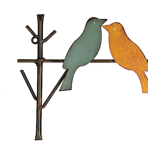 Metal Birds Wall Art 3D Bird Decor on a Wire W349