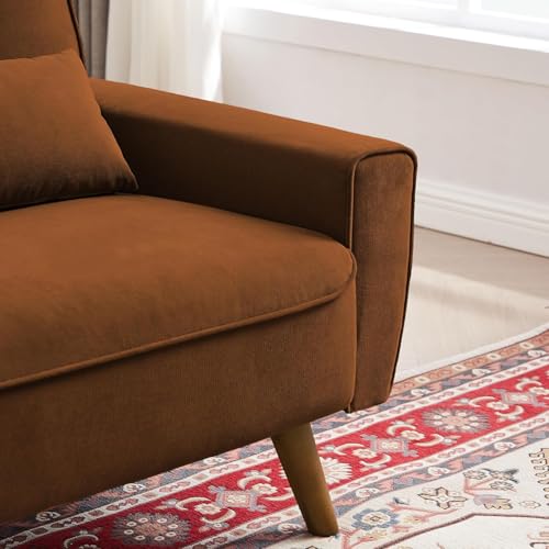 Mid Century Modern Loveseat Sofa with Wood Legs Z78752