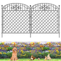 5 Panels No Dig Decorative Outdoor Garden Fence for Yard, 32 in (H) x 11.8 ft (L), Rustproof Heavy Duty Metal Fence Borders for Dogs Outside, Temporary Fence, Garden Fencing Animal Barrier, Black